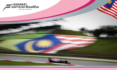 Force India y sus Panteras Rosas en el Top Ten de salida en GP de Malasia. @omarketingf1