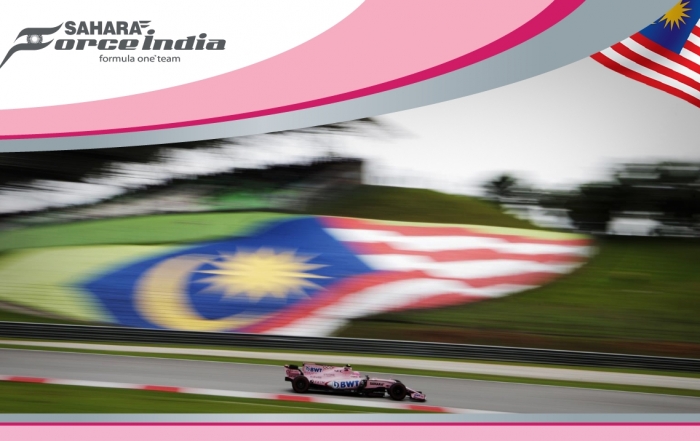 Force India y sus Panteras Rosas en el Top Ten de salida en GP de Malasia. @omarketingf1