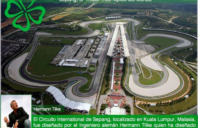 El Trébol mas rapido del mundo, el Circuito de Sepang en Kuala Lumpur.