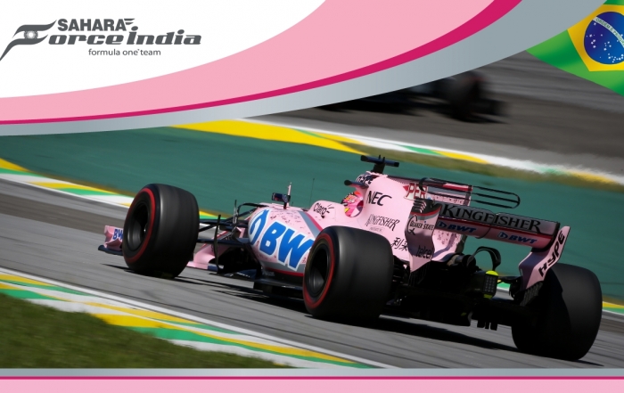 Las Panteras Rosas de Force India terminan incompletas en el GP de Brasil. @omarketingf1