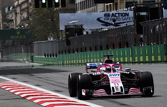 Notoria mejoría del equipo rosa en practicas del GP de Azerbaiyán