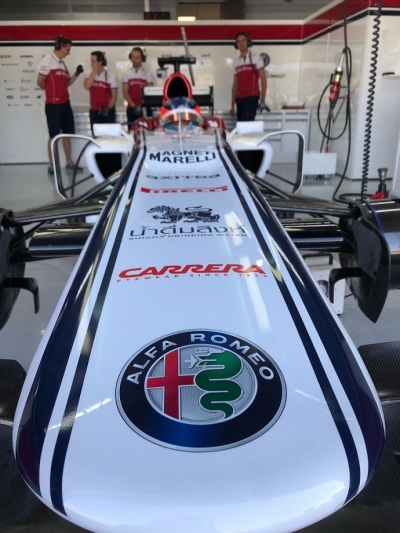 Tatiana Calderón Juan Manuel Correa satisfechos tras el test con Alfa Romeo