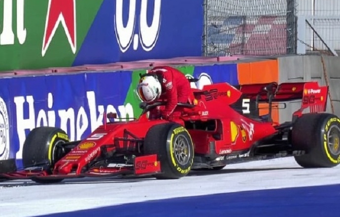 Binotto justifica el abandono de Vettel por motivos de seguridad