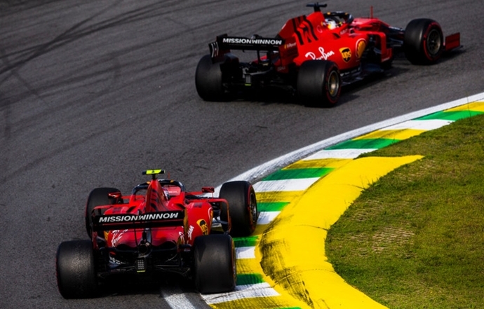 Enfado de Binotto por el accidente de Leclerc y Vettel en Interlagos