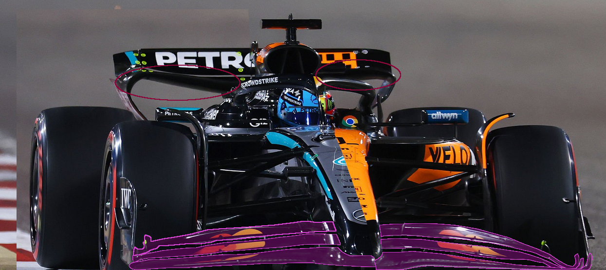 Comparativa del Mercedes y McLaren en la Pole Position del GP Baréin