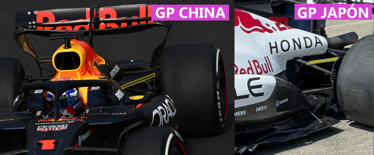 Comparativa del brazo inferior de la suspensión trasera del Red Bull