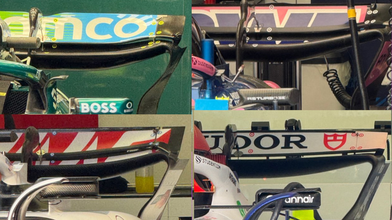Alerones Traseros de Aston Martin, Alpine, Haas y Visa RB en Baréin